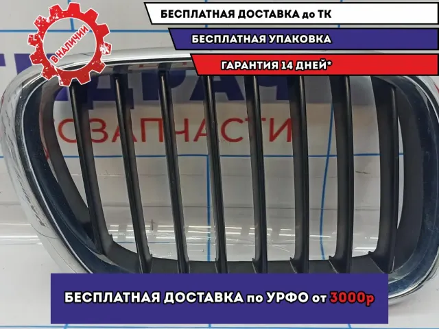 Решетка радиатора правая BMW X5 (E53) 51138247674. Сломаны крепления.