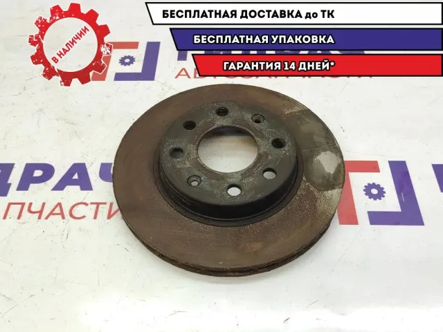 Диск тормозной передний Chevrolet Aveo 96471274. Выработка.