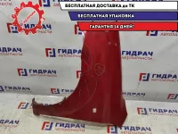 Крыло переднее левое Chevrolet Aveo 96476683. Вмятины, коррозия.