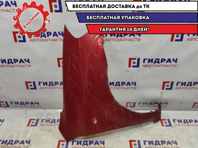 Крыло переднее правое Chevrolet Aveo 96476684. Вмятины, коррозия.