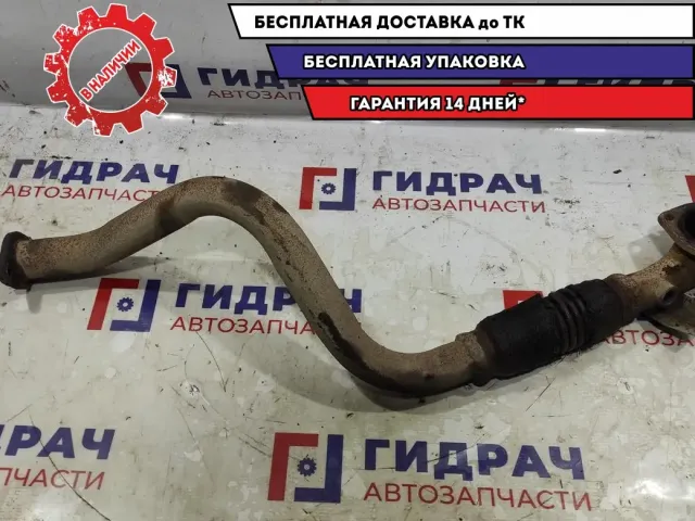Приемная труба глушителя Chevrolet Aveo 96536952. Подвреждена оплетка гофры.