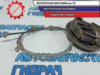 Щит опорный задний правый Chevrolet Aveo T250 96534697. В сборе с колодками и тросом стояночного тормоза.