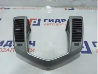 Накладка декоративная на торпедо центральная Chevrolet Cruze 95199536. С дефлекорами.