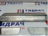 Накладки порога Hyundai Solaris 2 . Комплект.