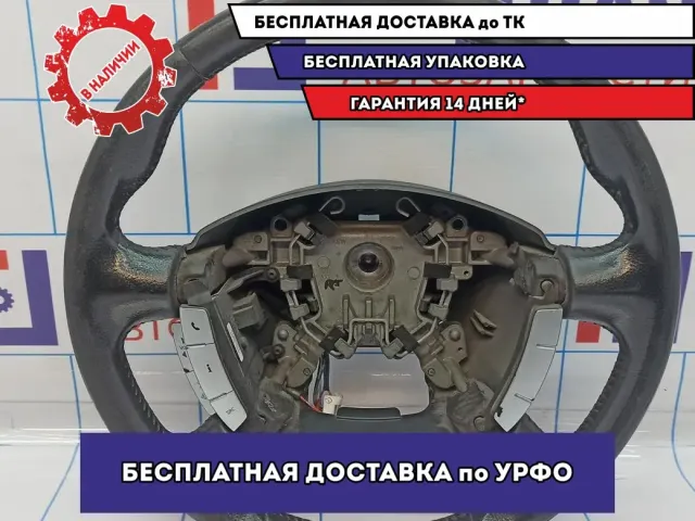 Рулевое колесо Nissan Primera (P12) 48430-BA11A. Кожа, мультируль. Потертость.