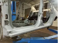 Порог со стойкой левый Renault Logan 2 . Дефект.Переваривался.