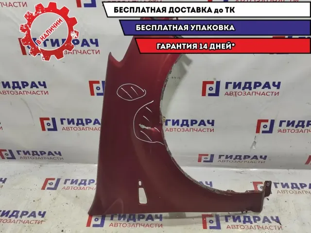 Крыло переднее правое Renault Sandero 631008029R. Вмятины, коррозия.