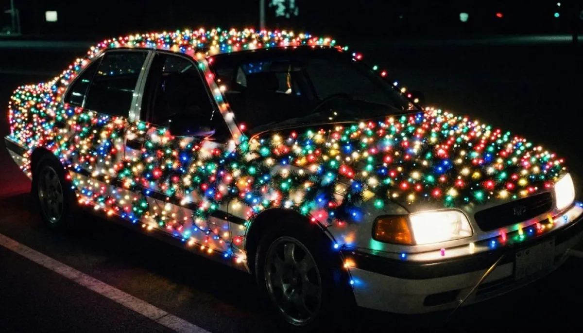 Елка с гирляндой на крыше авто: украшение или лишение