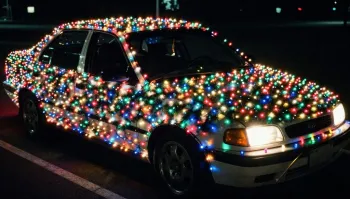 Елка с гирляндой на крыше авто: украшение или лишение